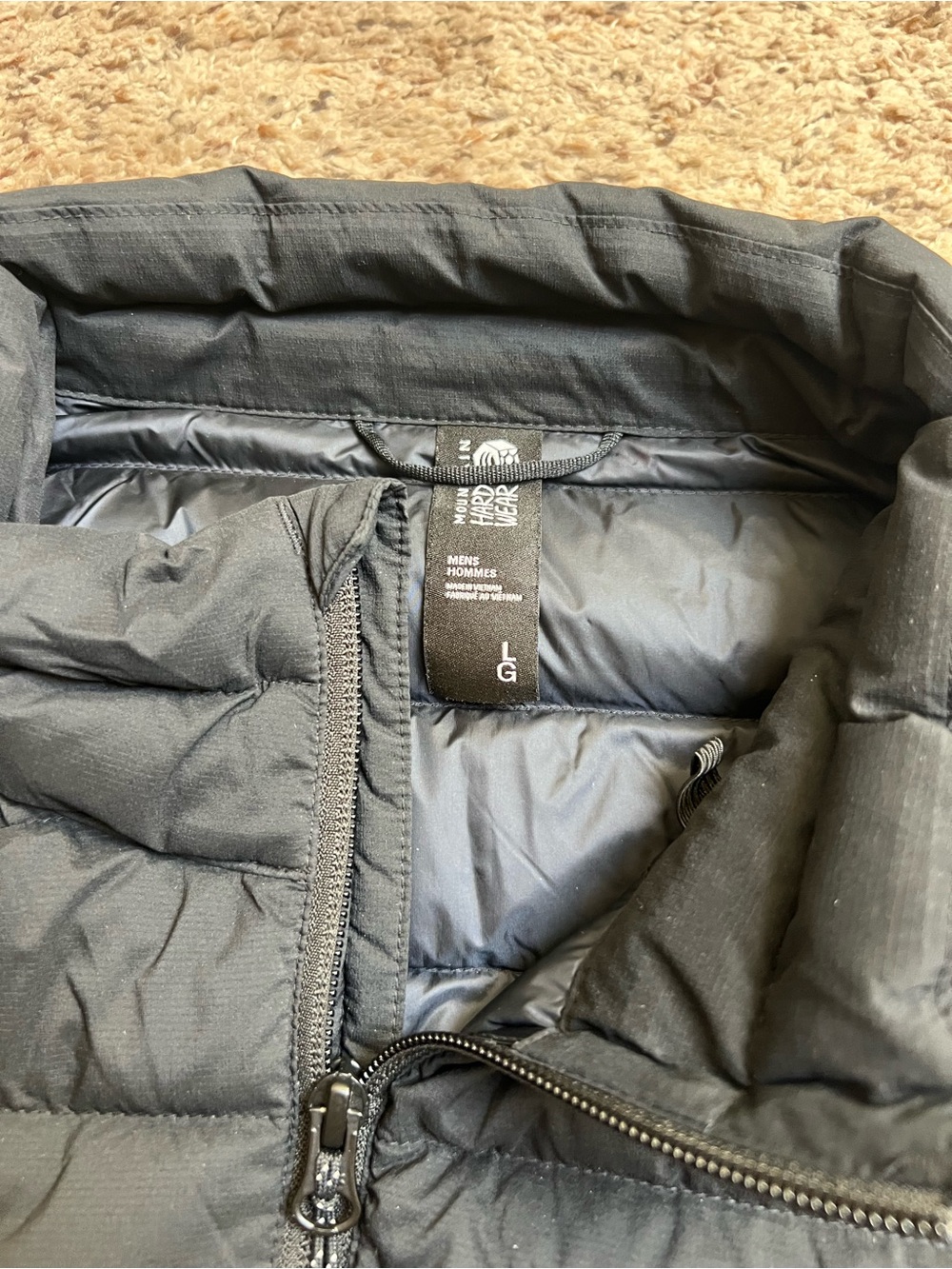 Mountain Hardwear Insulated Puffer Jacket Large Black Full Zip - Picture 2 of 6
